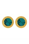 Shop_Zariin_Blue Turquoise Tranquil Life Stud Earrings _Online_at_Aza_Fashions