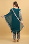 Shop_Aham-Vayam_Green Georgette Embroidery Zari Thread Round Meer Bead Emboridered Kurta Set _at_Aza_Fashions