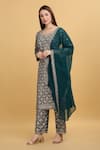 Aham-Vayam_Green Georgette Embroidery Zari Thread Round Meer Bead Emboridered Kurta Set _at_Aza_Fashions