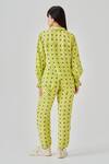 Shop_neetiandmudita_Multi Color Crepe Printed Pixel Collar Dunes Shirt With Pant _at_Aza_Fashions