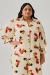 neetiandmudita_Ivory Crepe Printed Floral Collar Dunes Shirt With Pant _Online_at_Aza_Fashions