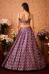 Shyam Narayan Prasad_Purple Brocade Embroidery Zardozi Chevron Phool Vine Woven Lehenga Set _Online_at_Aza_Fashions