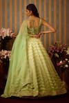 Shyam Narayan Prasad_Green Silk Embroidery Zari Leaf Neck Lehenga Set _Online_at_Aza_Fashions