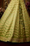 Shyam Narayan Prasad_Green Silk Embroidery Zari Leaf Neck Lehenga Set _at_Aza_Fashions