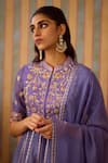 Buy_Shyam Narayan Prasad_Purple Viscose Brocade Woven Floral Zardozi Embroidered Anarkali Sharara Set _Online_at_Aza_Fashions