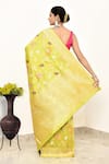 Shop_Naaritva India_Yellow Katan Handwoven Saree With Running Blouse _at_Aza_Fashions