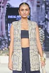 Payal Singhal_Off White Georgette Embroidered Geometric Jacket Notched Lapel Balloon Pant Set _Online_at_Aza_Fashions