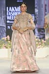 Buy_Payal Singhal_Pink Velvet Embroidered Zardozi Round Faizah Floral Lehenga Set _at_Aza_Fashions