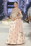 Shop_Payal Singhal_Pink Velvet Embroidered Zardozi Round Faizah Floral Lehenga Set _at_Aza_Fashions