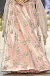 Payal Singhal_Pink Velvet Embroidered Zardozi Round Faizah Floral Lehenga Set _Online_at_Aza_Fashions