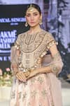 Buy_Payal Singhal_Pink Velvet Embroidered Zardozi Round Faizah Floral Lehenga Set _Online_at_Aza_Fashions