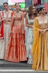 Buy_Archana Kochhar_Orange Lehenga Brocade Embroidered Floral Sweetheart Anant Blouse Set 