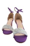 Shop_Modanta Footwear_Purple Stone Pearl Strap Embellished Heels _at_Aza_Fashions