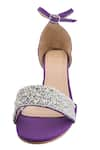 Modanta Footwear_Purple Stone Pearl Strap Embellished Heels _Online_at_Aza_Fashions