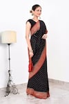 Buy_Naaritva India_Black Crepe Handwoven Butti Contrast Pallu Saree With Running Blouse _Online_at_Aza_Fashions