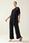 Buy_Aakaar_Black Moss Crepe Embroidery Crystal Applique Asymmetric Placement Jumpsuit _at_Aza_Fashions