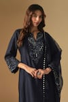 Buy_Asaga_Blue Organza, Chanderi, Muslin Zentangle Embroidered Bodice Kurta Pant Set _Online_at_Aza_Fashions