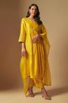 Buy Asaga Yellow Organza, Chanderi, Muslin Sequins, Cut Zentangle Cutdana Kurta Pant Set at Aza Fashions Buy_Asaga_Yellow Organza, Chanderi, Muslin Sequins, Cut Zentangle Cutdana Kurta Pant Set _at_Aza_Fashions