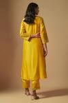 Shop Asaga Yellow Organza, Chanderi, Muslin Sequins, Cut Zentangle Cutdana Kurta Pant Set at Aza Fashions Shop_Asaga_Yellow Organza, Chanderi, Muslin Sequins, Cut Zentangle Cutdana Kurta Pant Set _at_Aza_Fashions