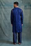 Shop_Krishna Mehta_Blue Tussar Gota Patti, Embroidery Resham Tonal Kurta With Salwar _at_Aza_Fashions
