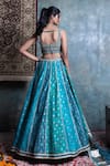 Shop_Jiya by Veer Design Studio_Blue Buti Silk Embroidered Abstract Print Gradient Lehenga Set With Blouse _at_Aza_Fashions