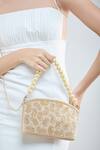 Boxwish By Bhumika_Gold Paisley Beads Embroidered Bag _at_Aza_Fashions