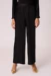 Buy_Scarlet Sage_Black 100% Polyester Pleated Sara Pant _Online_at_Aza_Fashions