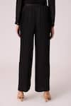 Shop_Scarlet Sage_Black 100% Polyester Pleated Sara Pant _Online_at_Aza_Fashions