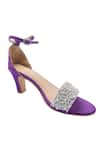 Buy_Modanta Footwear_Purple Stone Pearl Strap Embellished Heels _at_Aza_Fashions