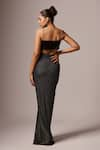 Shop_Emblaze_Black Viscose Textured Stone Sweetheart Front Bow Crop Top With Mermaid Skirt _at_Aza_Fashions