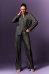 Buy Emblaze Black Jersey Textured Shirt Collar Shimmer With Pant at Aza Fashions Buy_Emblaze_Black Jersey Textured Shirt Collar Shimmer With Pant _at_Aza_Fashions