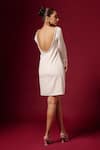 Shop_Emblaze_White Crepe Embellished Jewel Round Border Dress _at_Aza_Fashions