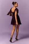 Shop_Emblaze_Purple Chiffon Satin Solid Sweetheart Tie-up Dress _at_Aza_Fashions