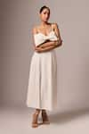 Shop_Emblaze_White Crepe Plain Sweetheart Neck Sleeveless Bow Dress _Online_at_Aza_Fashions