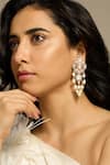 Buy_Joules By Radhika_White Kundan Pearl Essence Danglers _at_Aza_Fashions