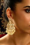 Buy_Joules by Radhika_Gold Plated Pearls, Diamonds Lunar Glow Polki Kundan Stone Studded Chaandbalis _Online_at_Aza_Fashions