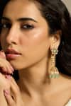 Buy_Joules By Radhika_Green Pearls, Stones, Beads Charm Drop Earrings _at_Aza_Fashions