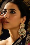 Buy_Joules By Radhika_Multi Color Stones Rajwadi Fusion Chaandbali Earrings _at_Aza_Fashions