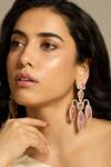 Buy_Joules by Radhika_Pink Stone Geometric Shaped Danglers _at_Aza_Fashions