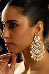 Buy_joules by radhika_White Pearl Embellished Chandbalis _at_Aza_Fashions