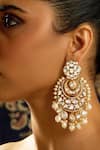 Shop_Joules by Radhika_White Pearl Embellished Chandbalis _at_Aza_Fashions