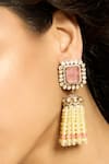 Shop_joules by radhika_Pink Stone Bloom Bead Embellished Drops _at_Aza_Fashions