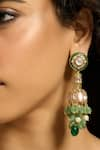 Shop_joules by radhika_Green Stone Studded Jhumkas _at_Aza_Fashions