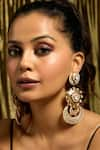 Buy_joules by radhika_Gold Plated Stone Majestic Tear Drop Carved Rajwadi Earrings _at_Aza_Fashions