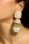 Shop_joules by radhika_Green Polki Bead And Embellished Earrings _at_Aza_Fashions