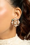 Shop_joules by radhika_Multi Color Stone Waves Of Elegance Textured Studded Earrings _at_Aza_Fashions