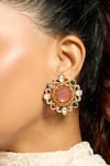 Shop_joules by radhika_Multi Color Stone Kaleidoscope Bliss Studded Earrings _at_Aza_Fashions