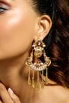 Shop_joules by radhika_Gold Plated Stone Reverie Bird Carved Cutwork Earrings _at_Aza_Fashions