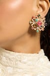 Shop_joules by radhika_Multi Color Stone Radiant Mosaic Embellished Earrings _at_Aza_Fashions