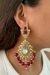 Shop_Prerto_Red Polki Maharani Padma Ruby Kundan Statement Necklace Set _at_Aza_Fashions